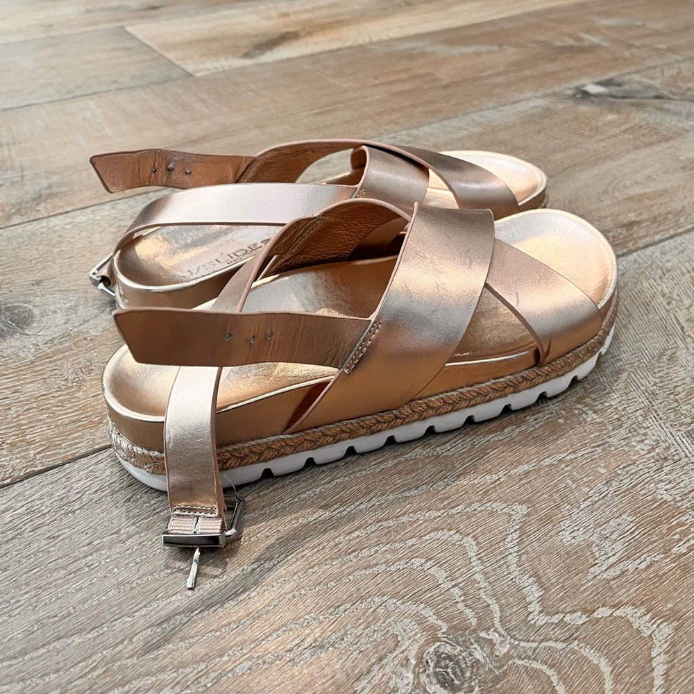 J/Slides | Rose Gold Platform Sandals
